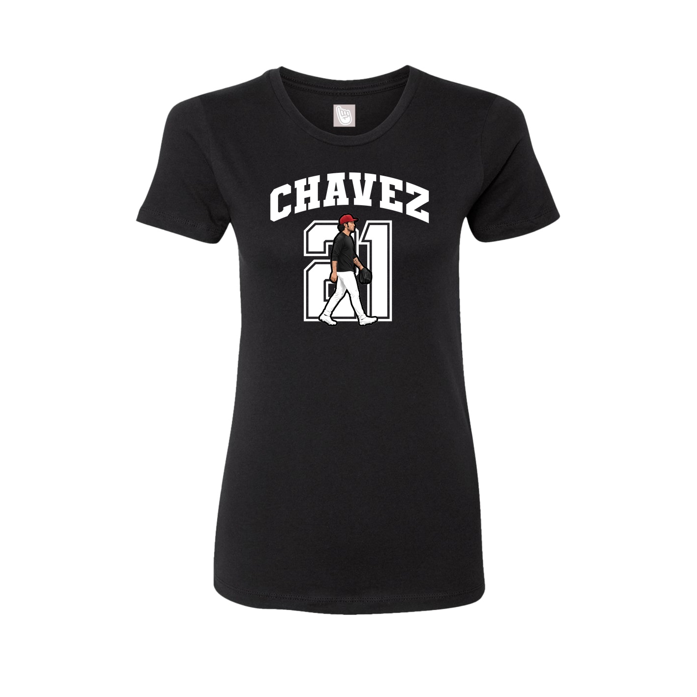 Fitted Women's Tee — Number in Black