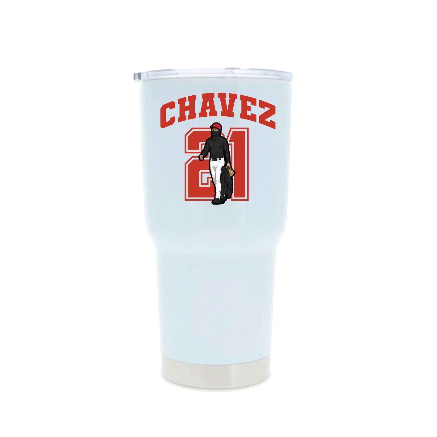30oz Stainless Steel Tumbler — Number in White