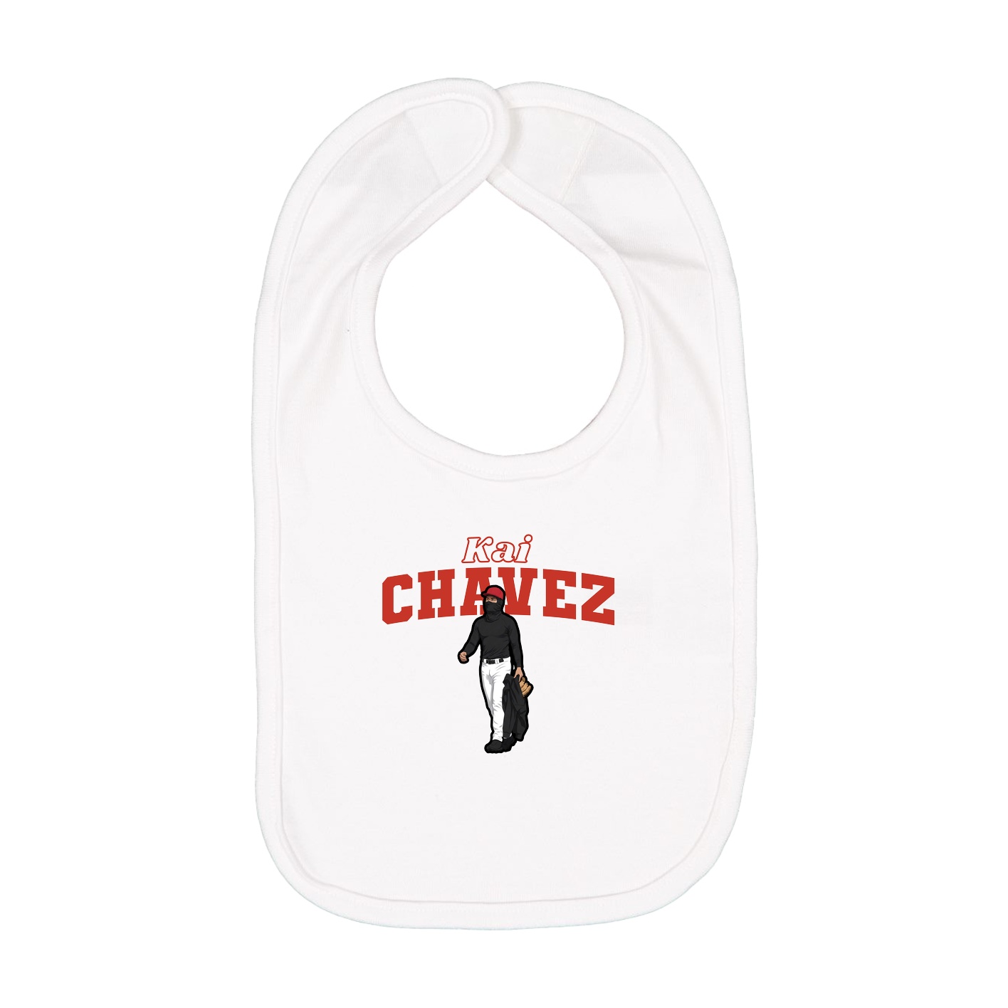 Infant Bib — Name Arch in White