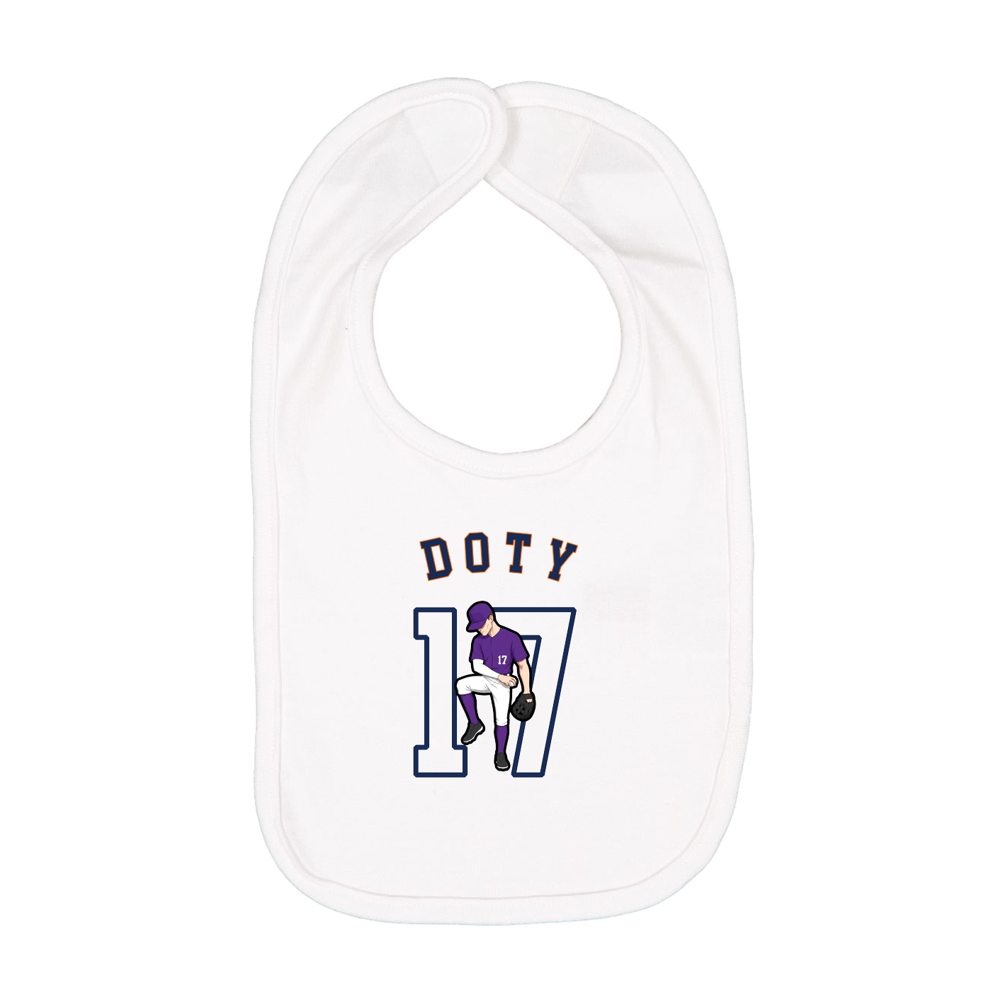 Infant Bib — Shirsey Arch in White
