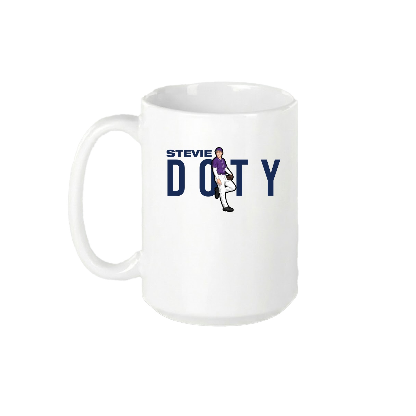 15oz Coffee Mug — Player Name in White