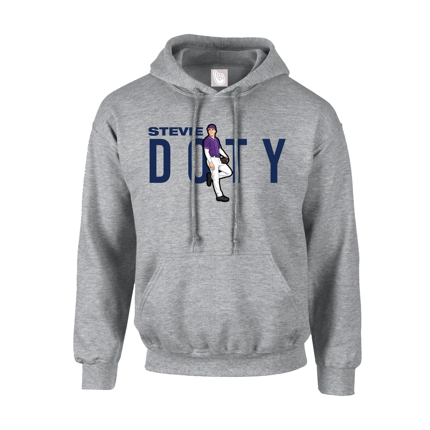 Hoodie — Player Name in Grey