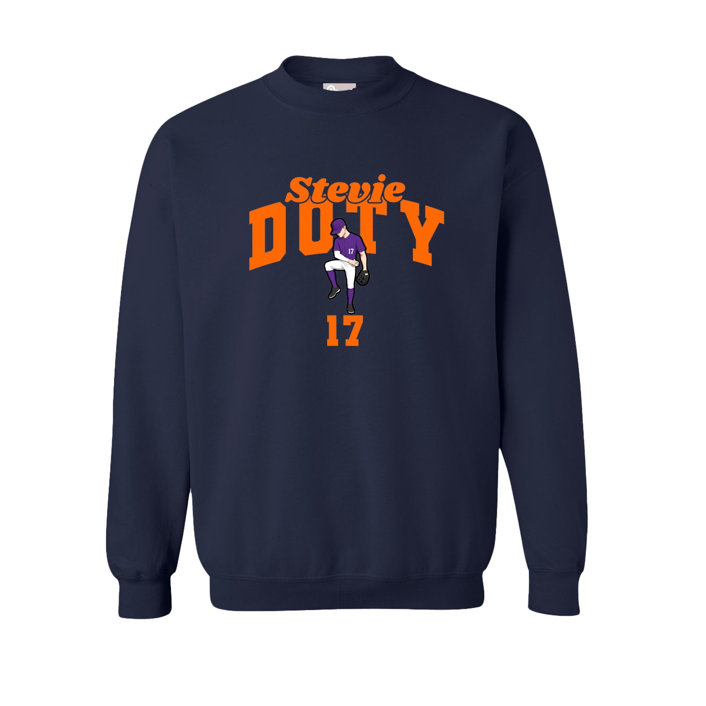 Fleece Crew — Signature Arch in Navy