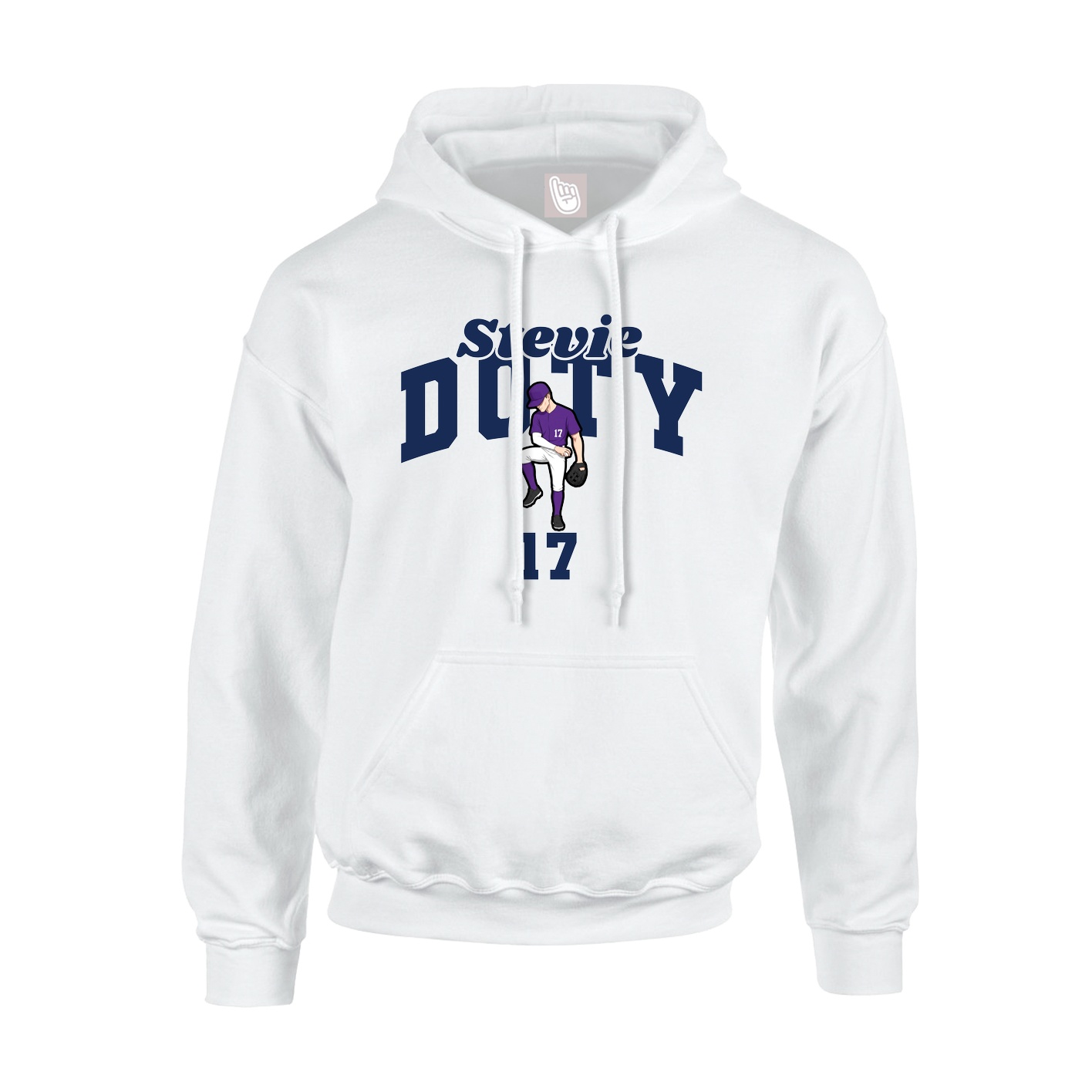 Youth Hoodie — Signature Arch in White