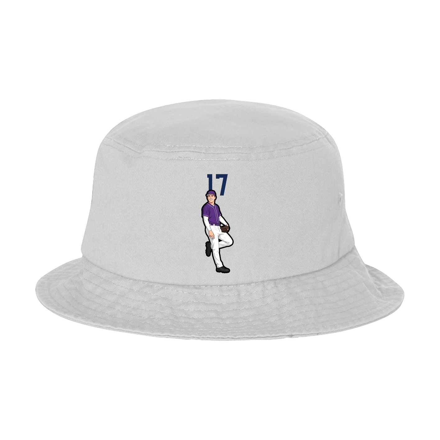 Bucket Cap — Number Top in White