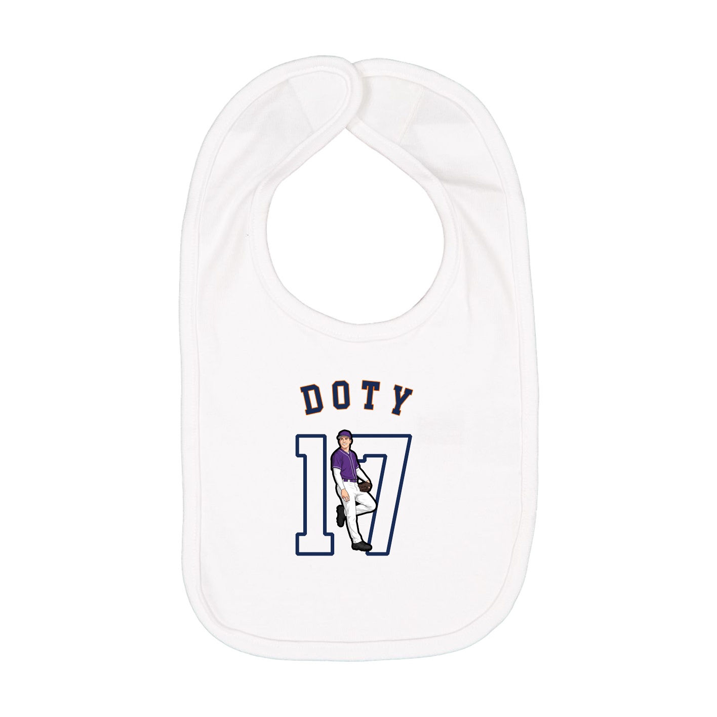 Infant Bib — Shirsey Arch in White