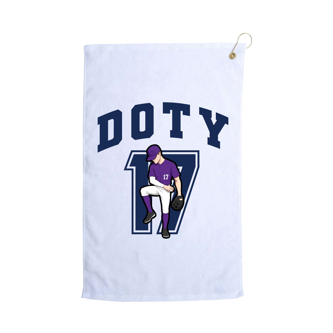 Golf Towel — Number in White