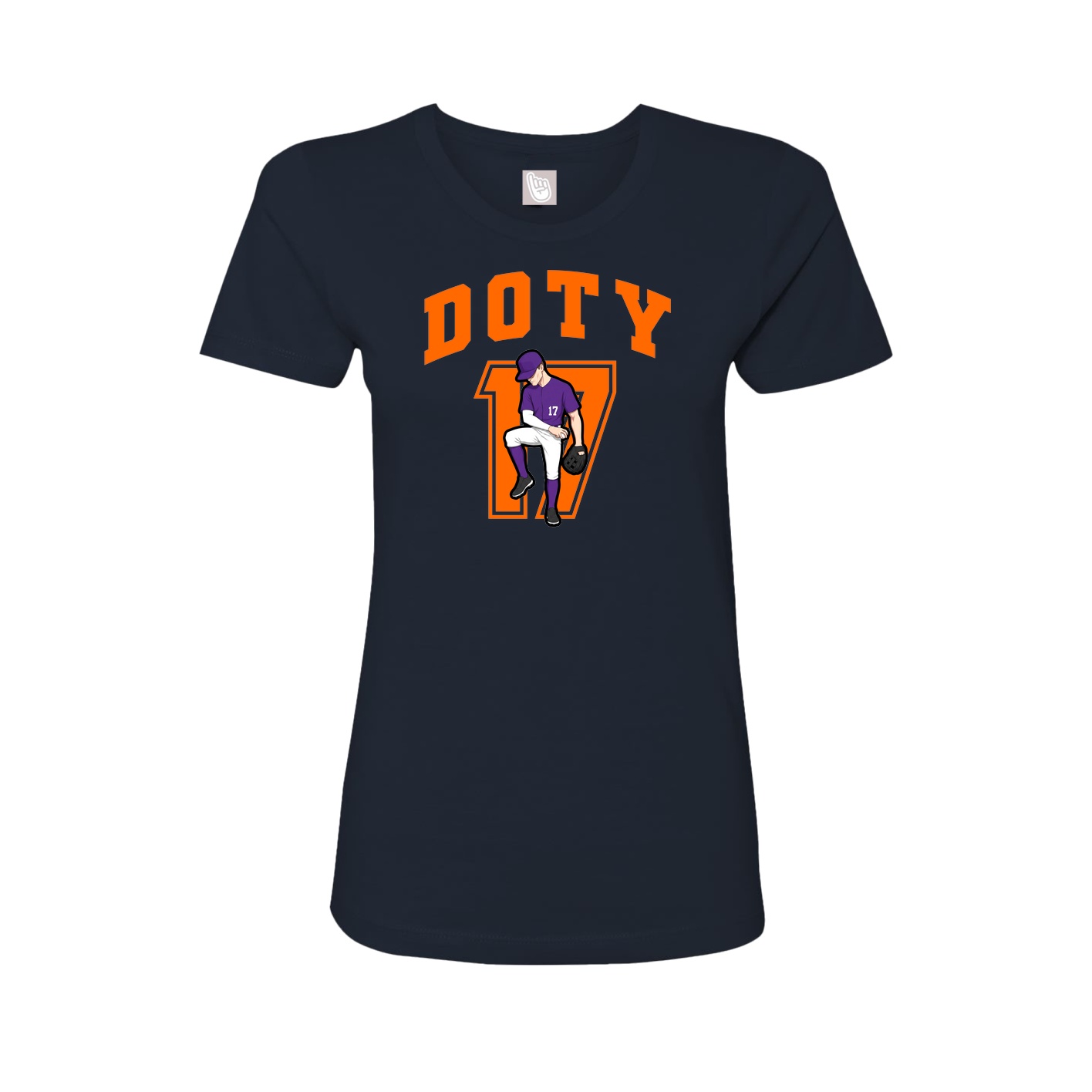 Fitted Women's Tee — Number in Navy