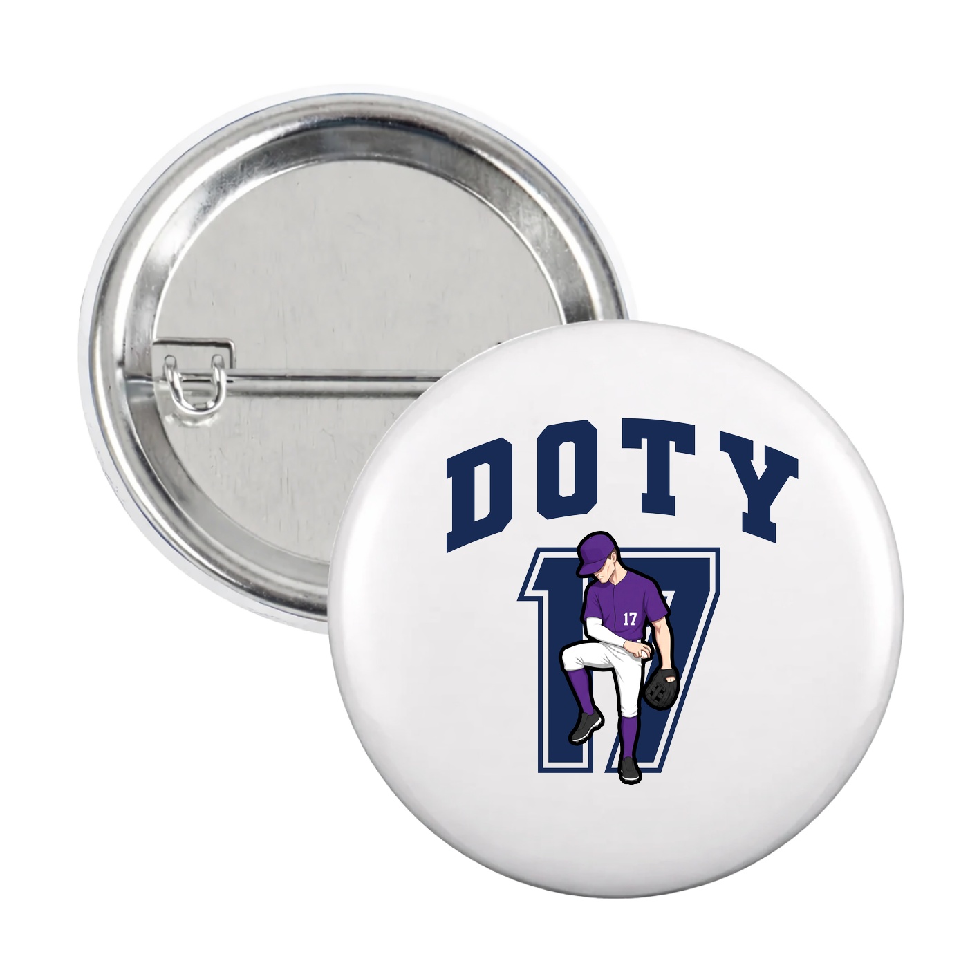 Game Day Button — Number in White