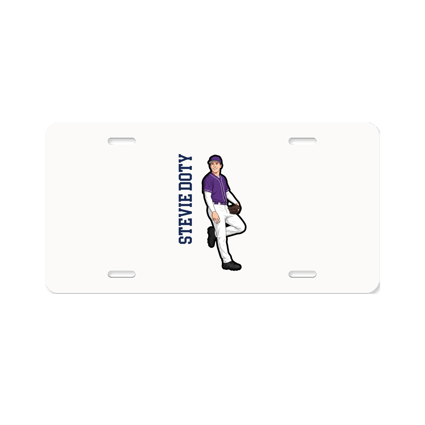 License Plate — Name Vertical in Classic