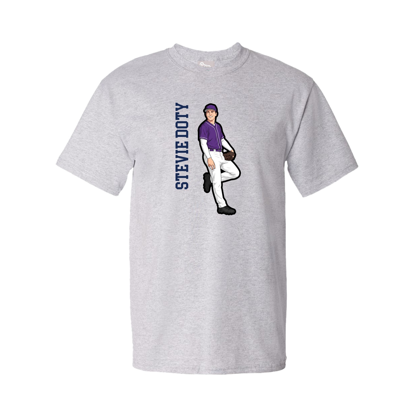 Tee — Name Vertical in Grey