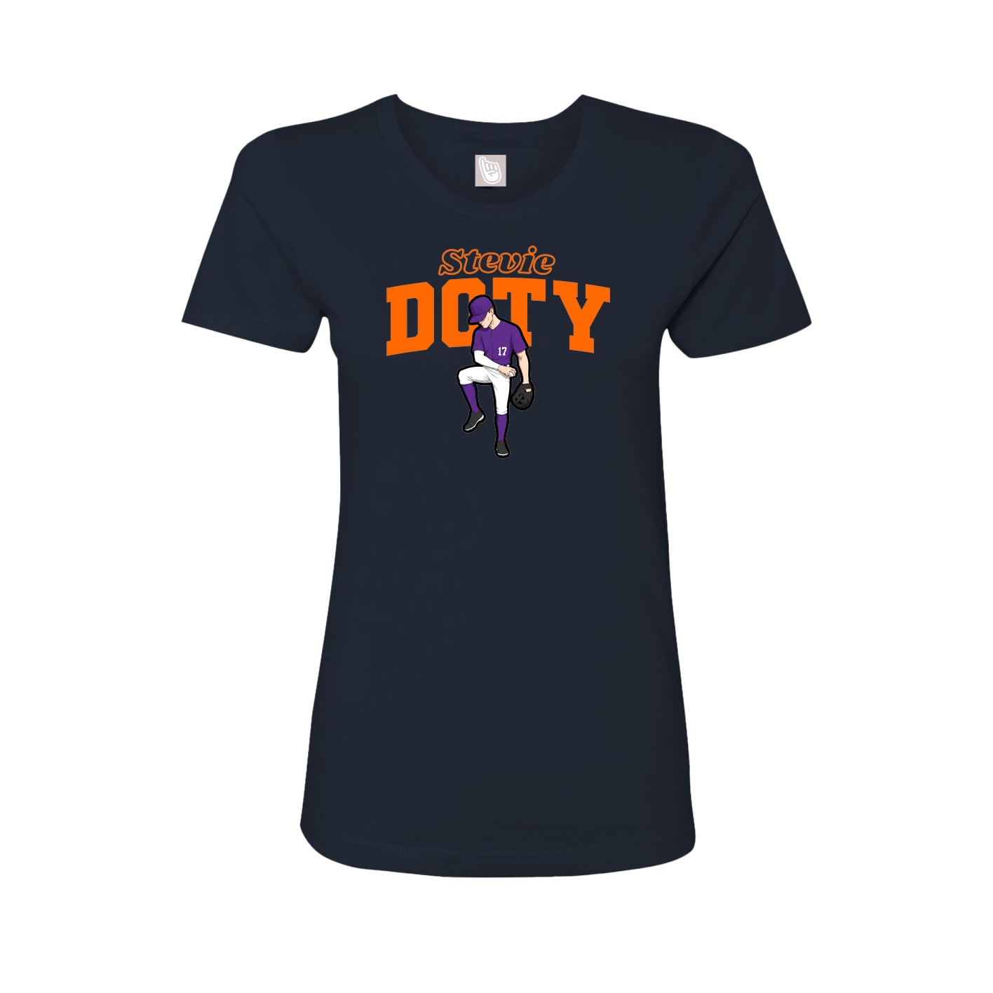 Fitted Women's Tee — Name Arch in Navy