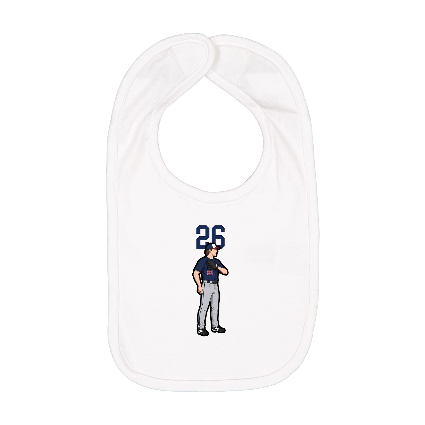 Infant Bib — Number Top in White