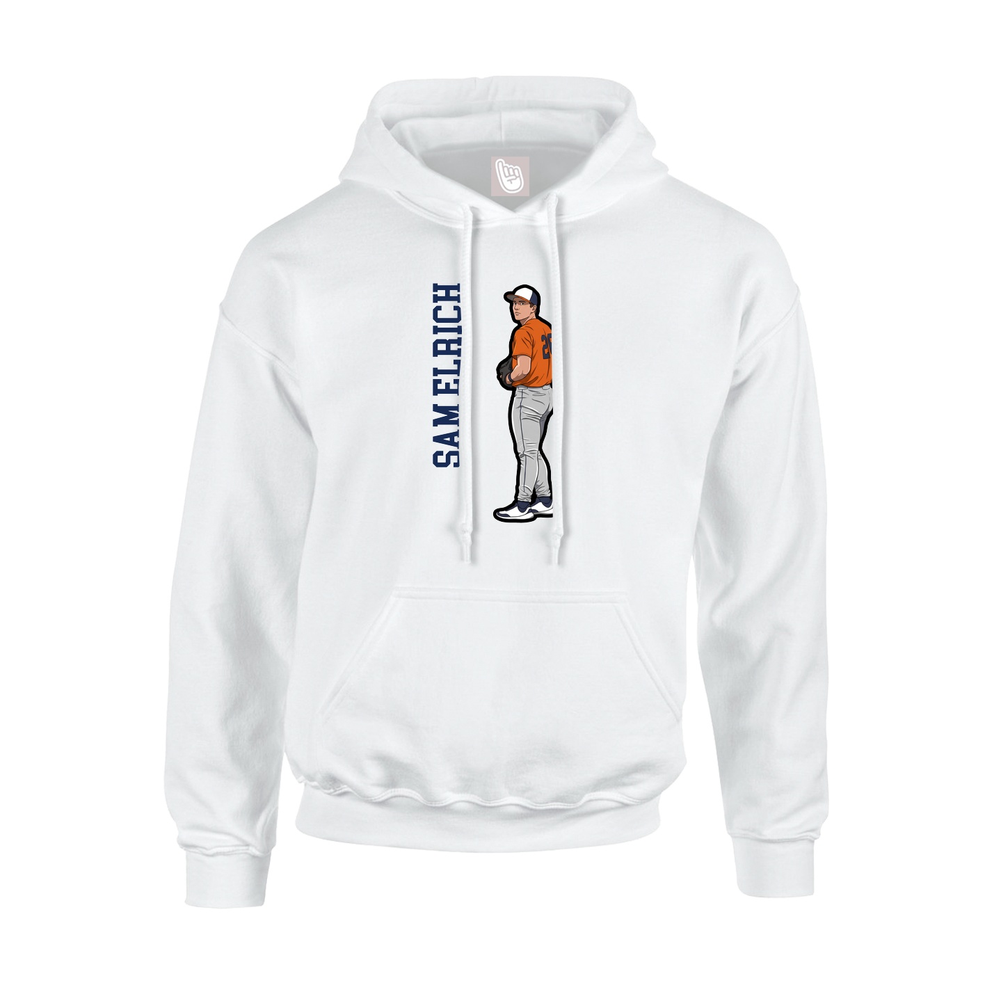 Hoodie — Name Vertical in White