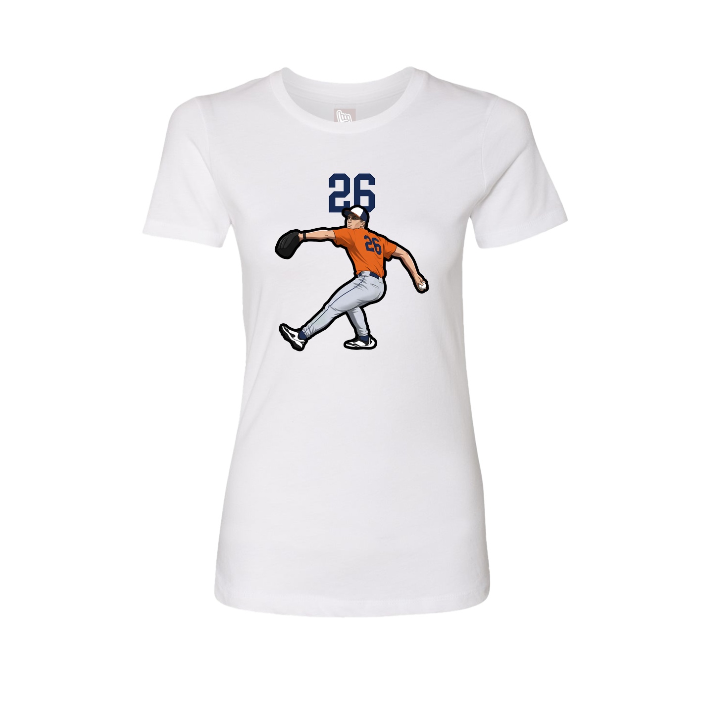 Fitted Women's Tee — Number Top in White