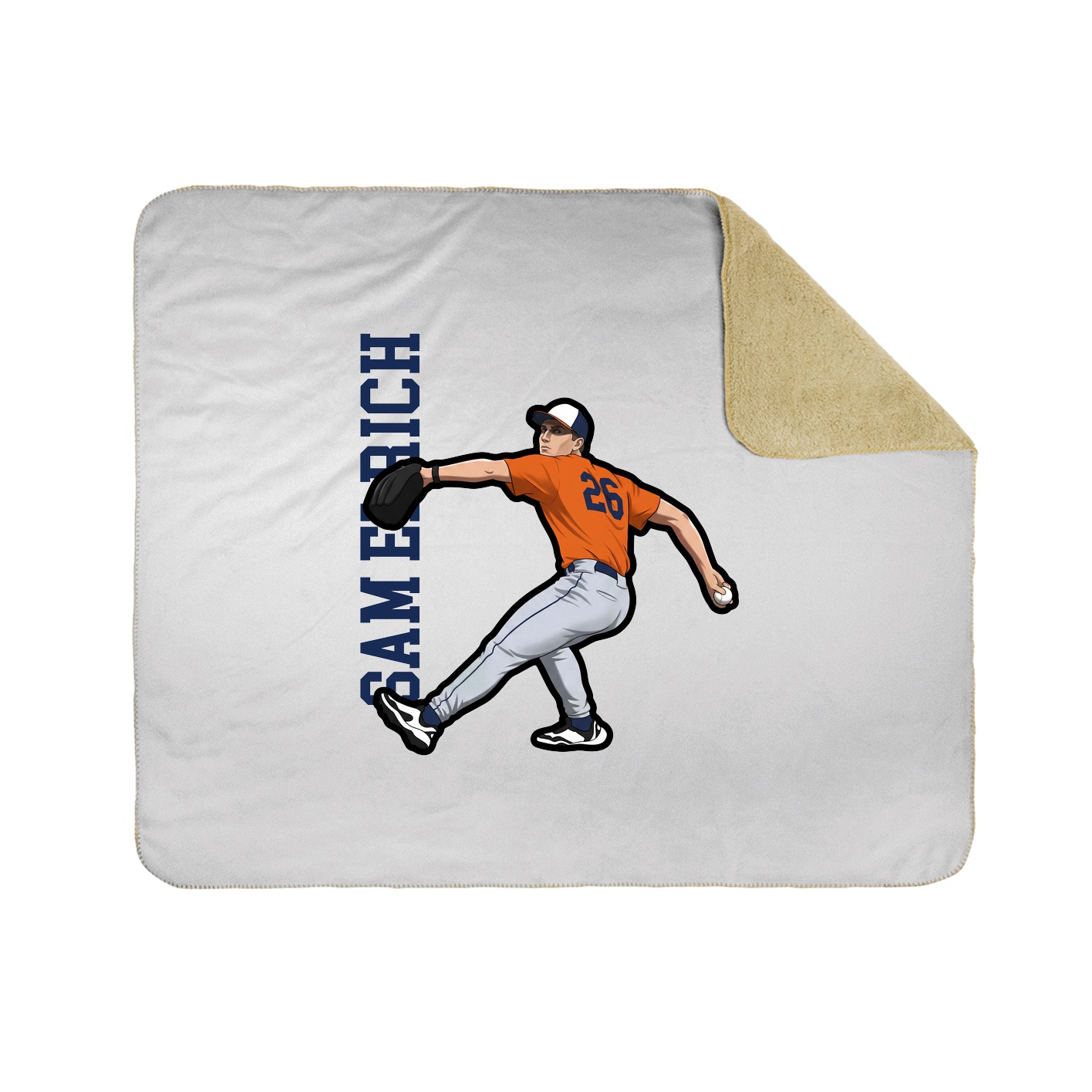 Throw Blanket — Name Vertical in White