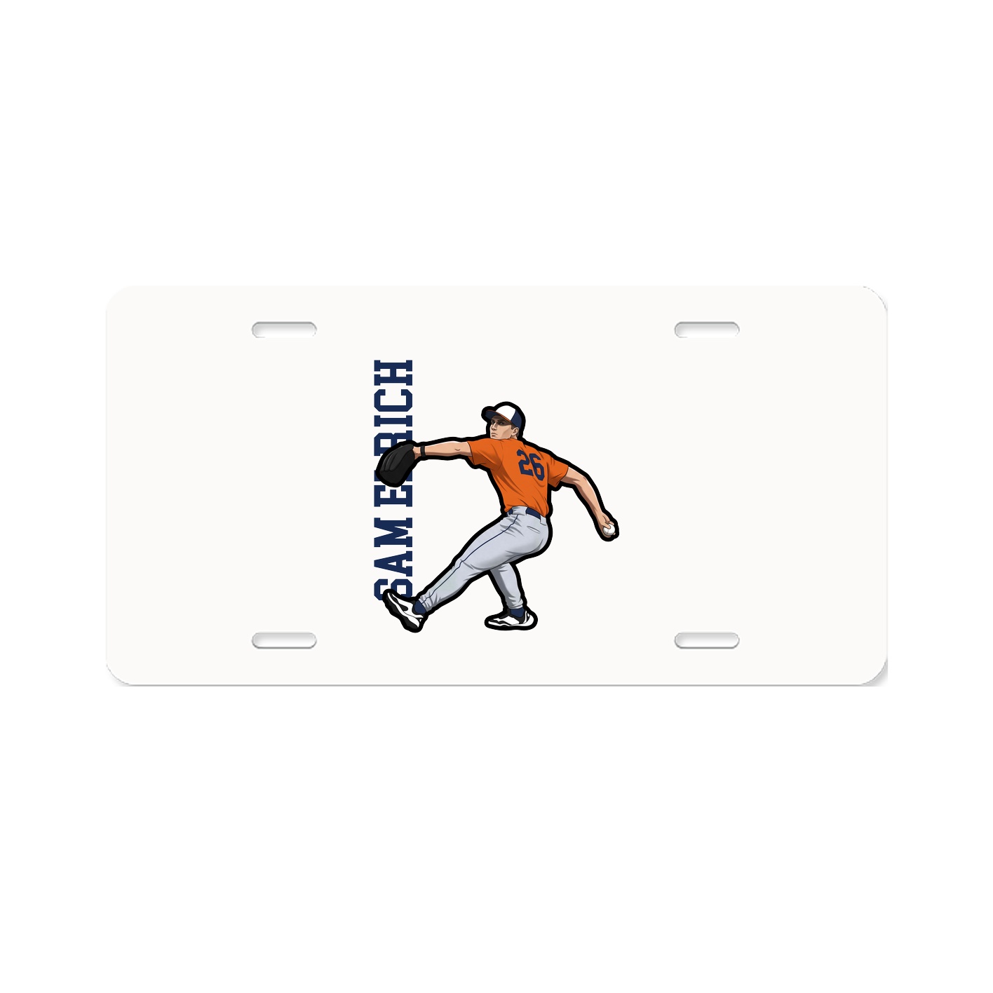 License Plate — Name Vertical in Classic