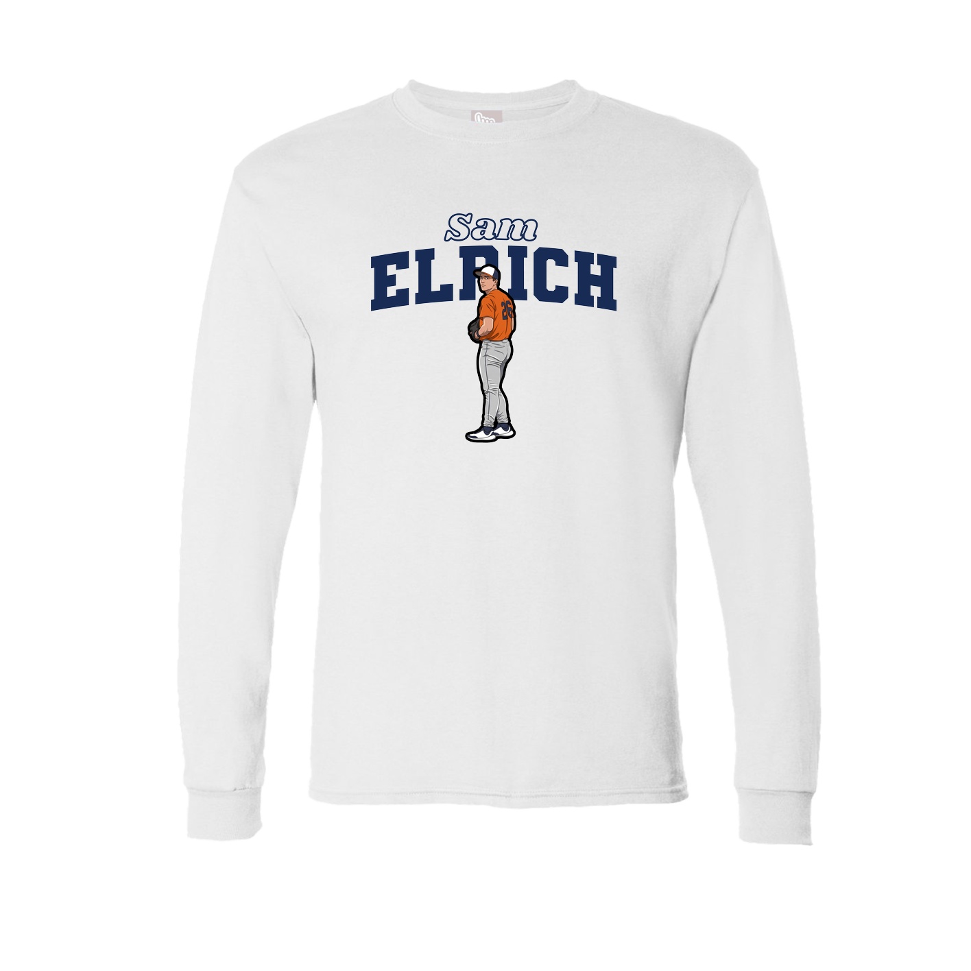 Long Sleeve Tee — Name Arch in White
