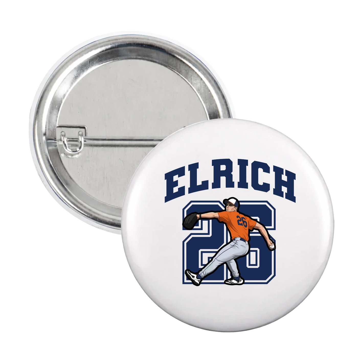 Game Day Button — Number in White