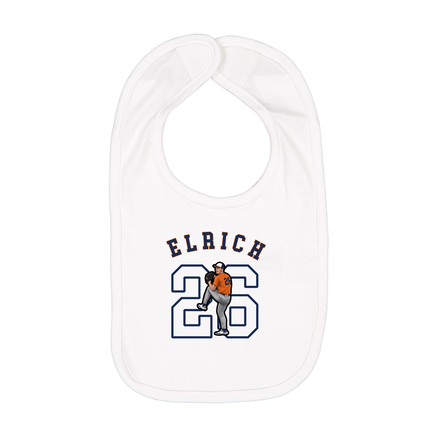 Infant Bib — Shirsey Arch in White