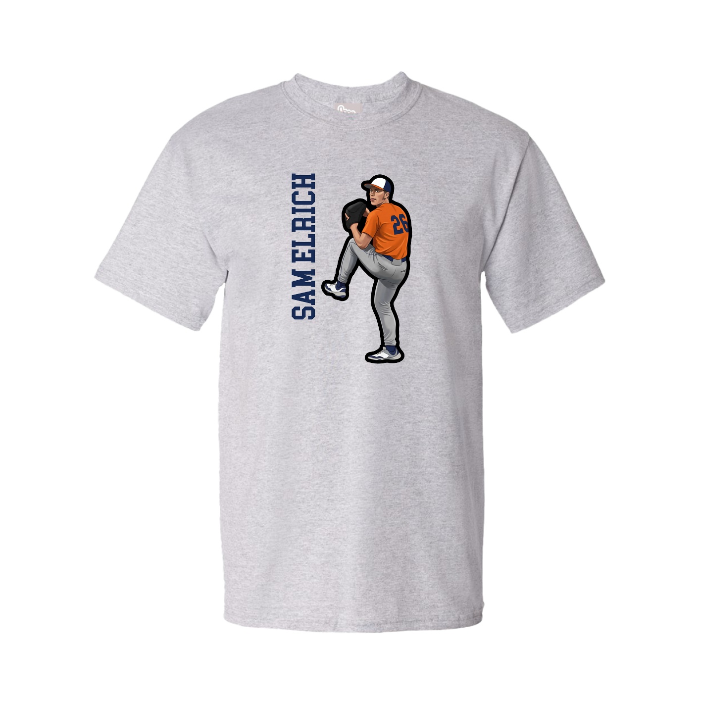 Youth Tee — Name Vertical in Grey
