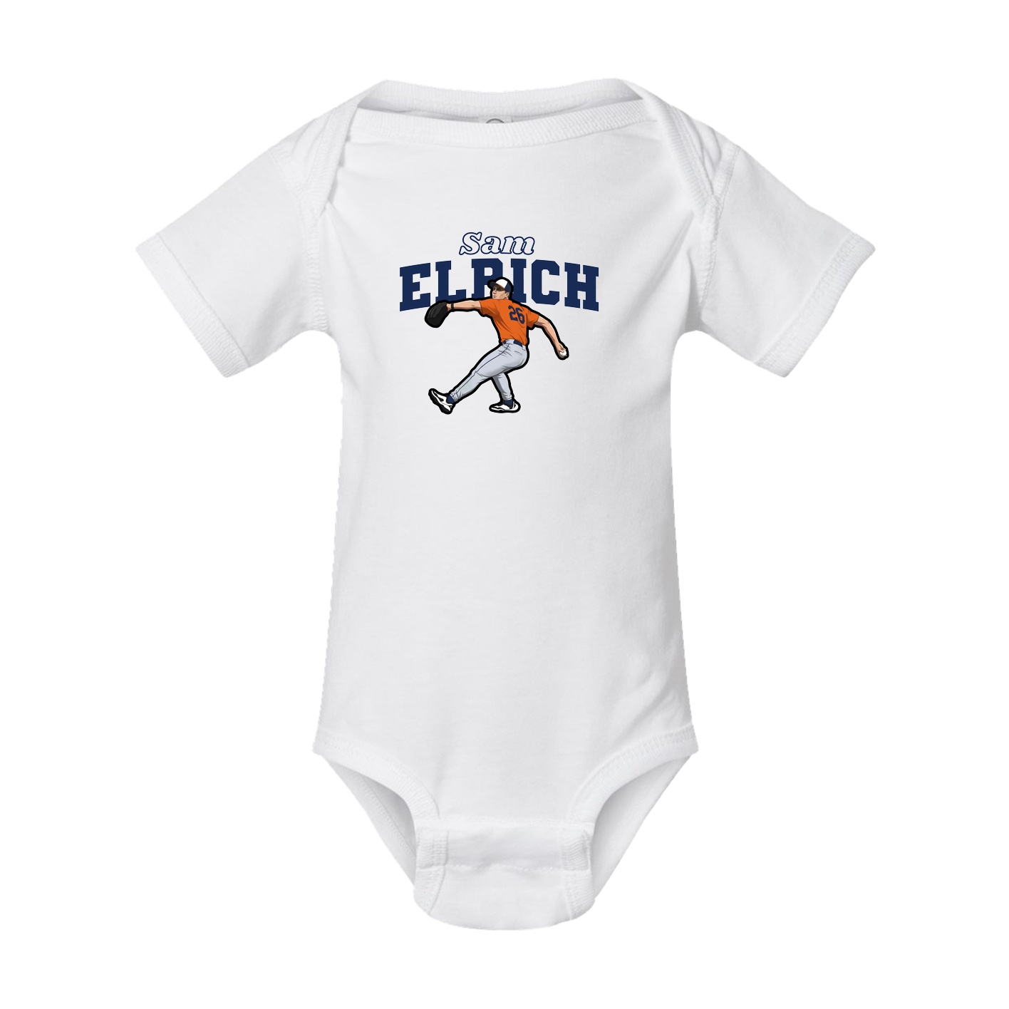 Baby Onesie — Name Arch in White