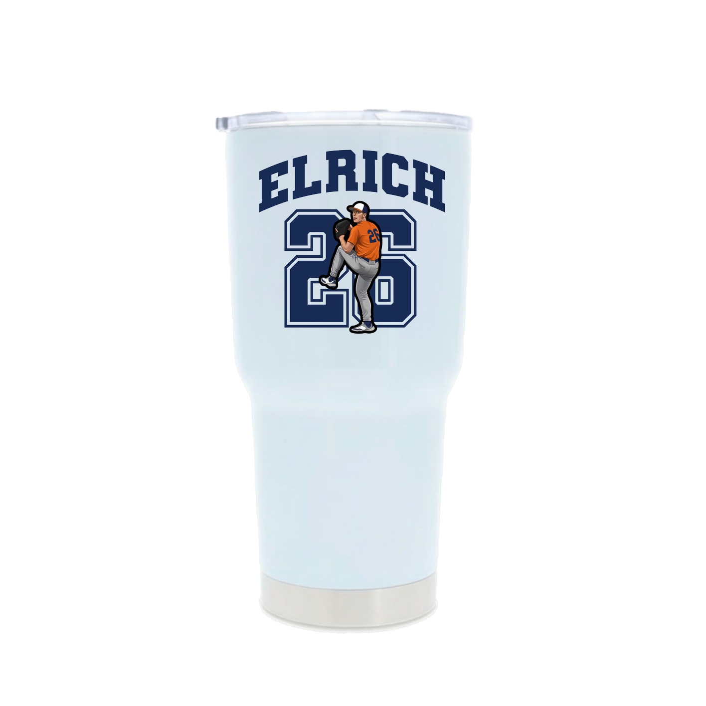 30oz Stainless Steel Tumbler — Number in White