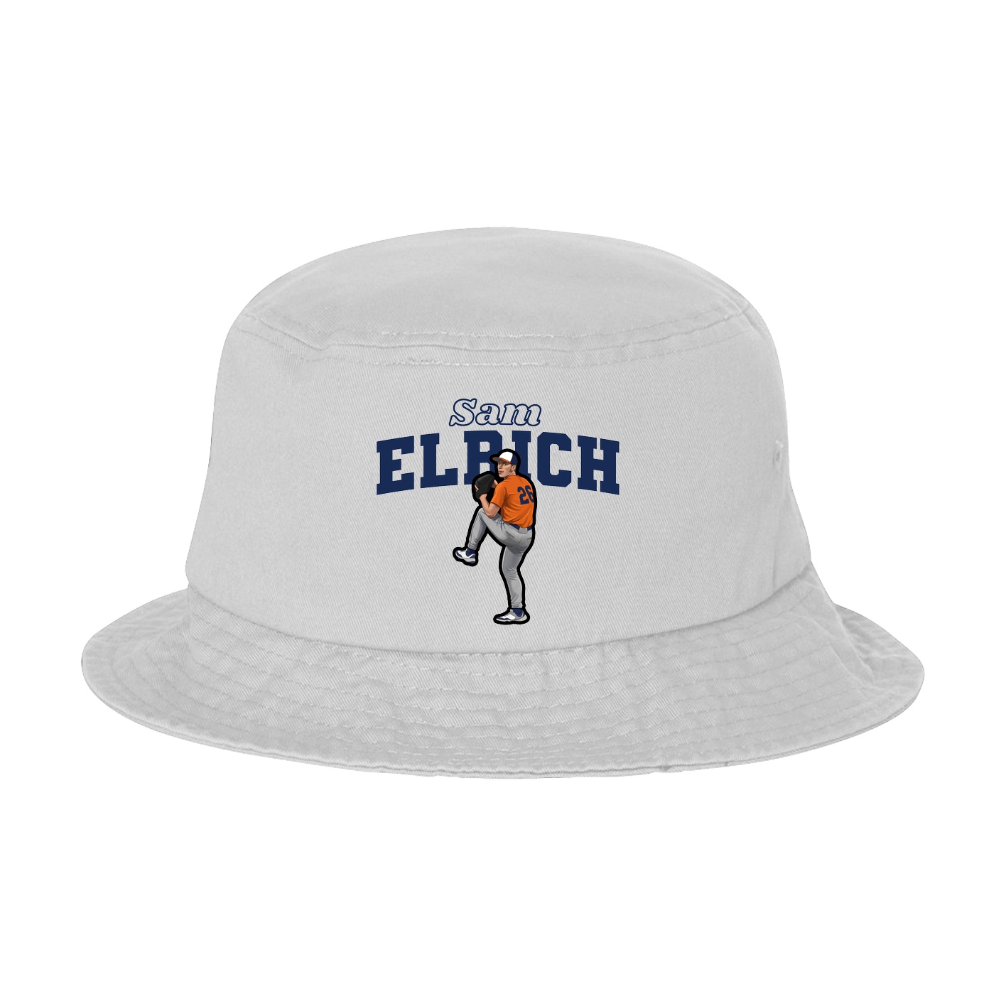 Bucket Cap — Name Arch in White