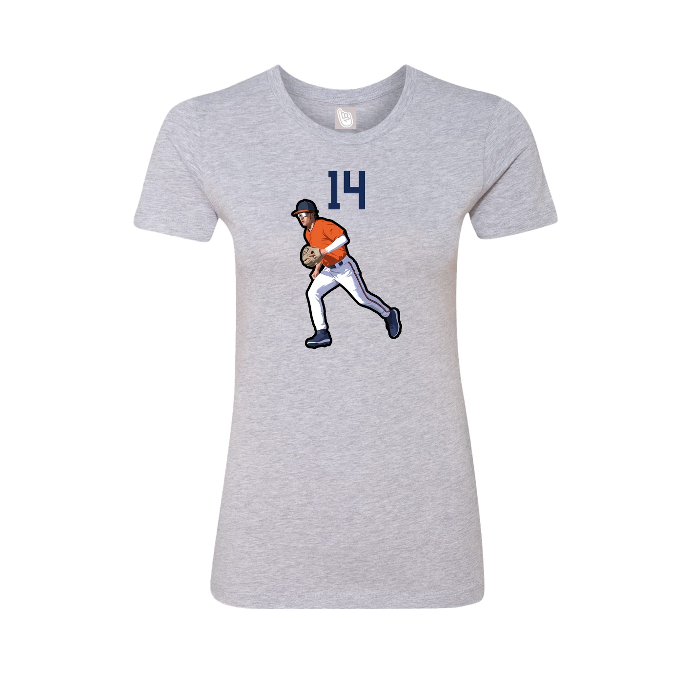 Fitted Women's Tee — Number Top in Grey