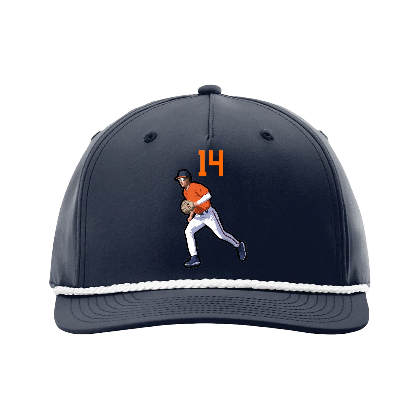 Five-Panel Classic Rope Cap — Number Top in Navy