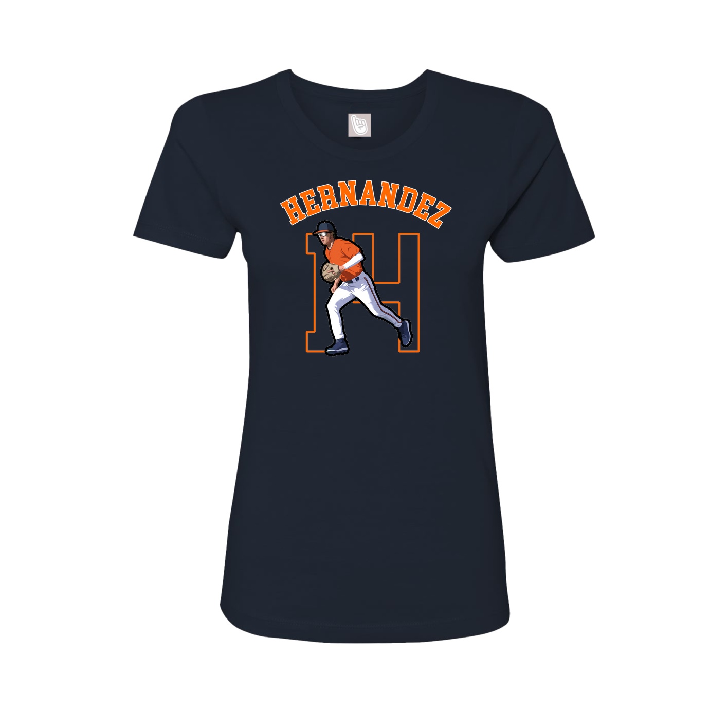 Fitted Women's Tee — Shirsey Arch in Navy