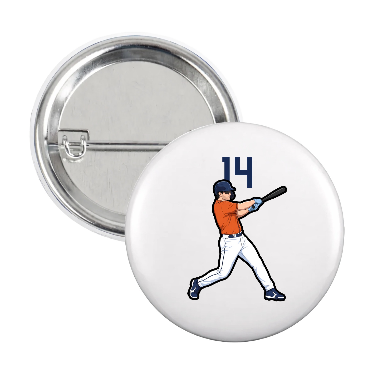 Game Day Button — Number Top in White