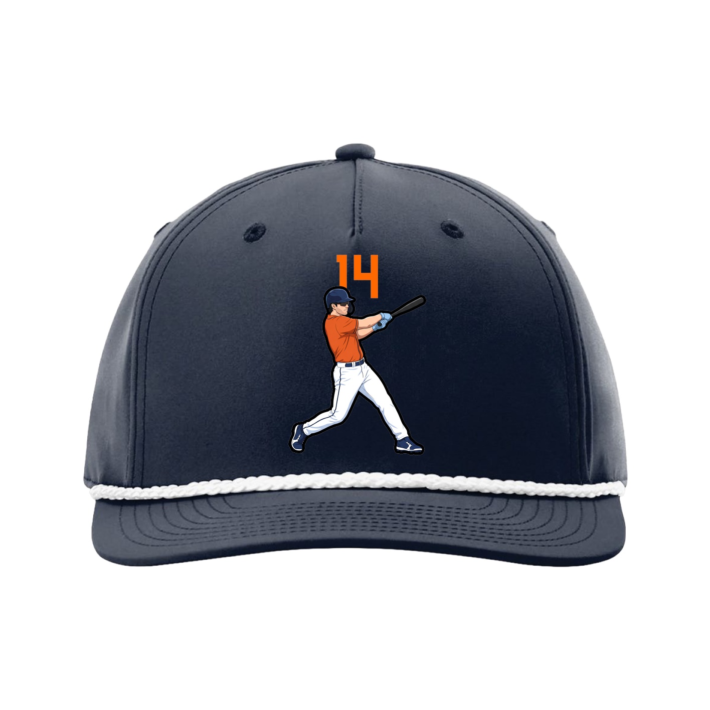 Five-Panel Classic Rope Cap — Number Top in Navy
