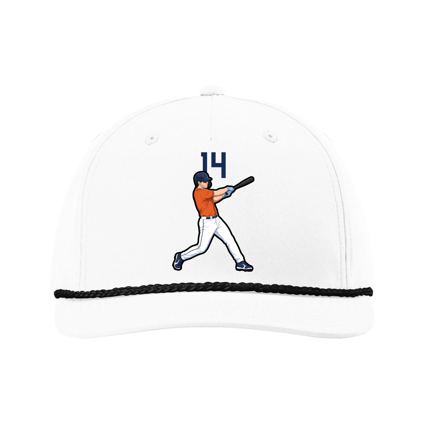 Five-Panel Classic Rope Cap — Number Top in White