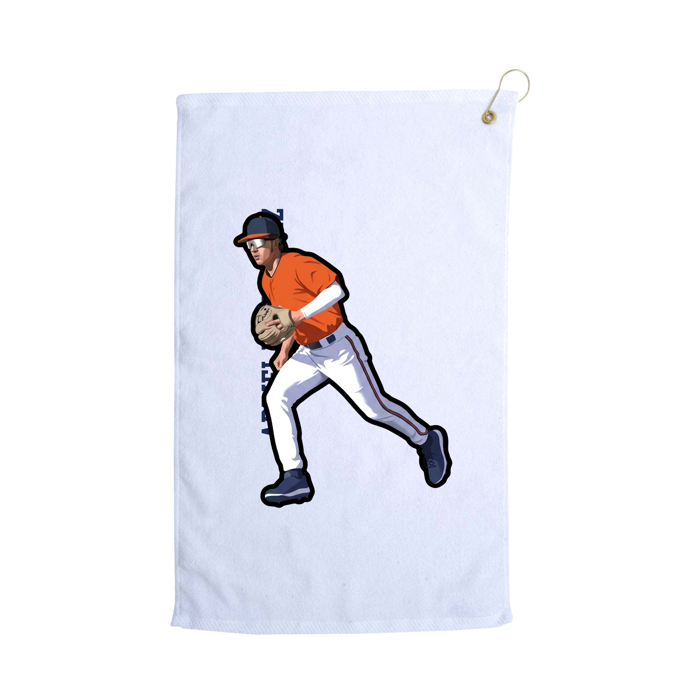 Golf Towel — Name Vertical in White