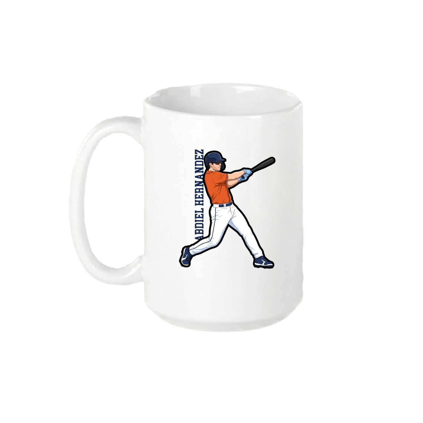 15oz Coffee Mug — Name Vertical in White
