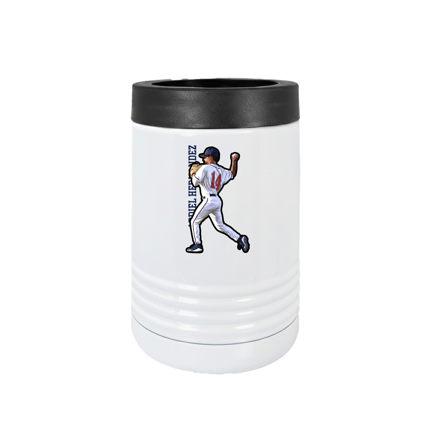 Beverage Holder — Name Vertical in White