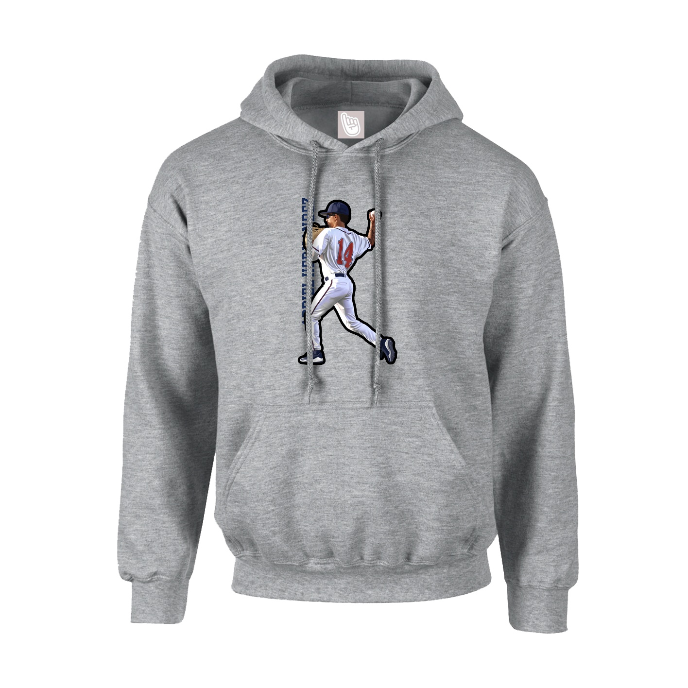 Youth Hoodie — Name Vertical in Grey