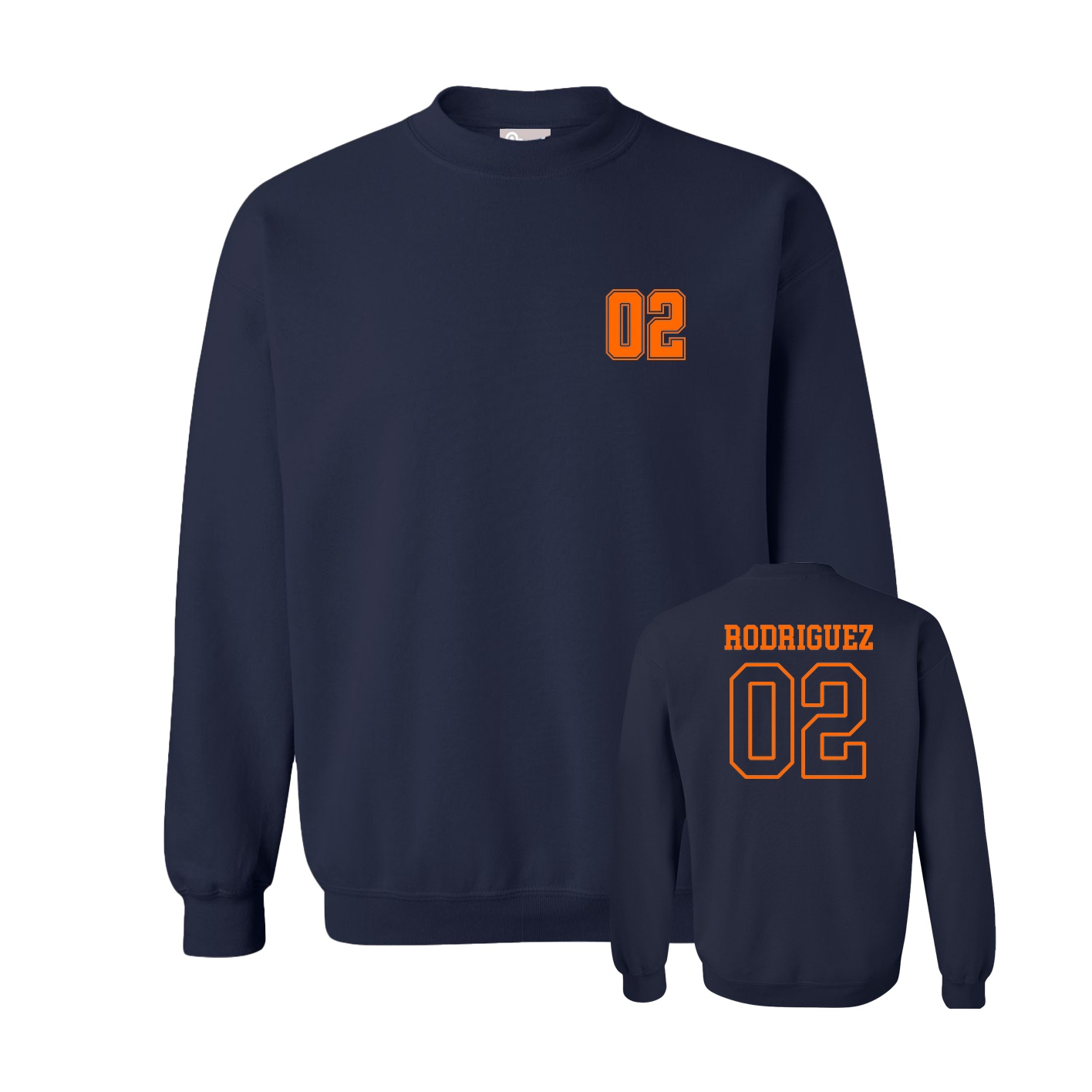 Fleece Crew — Chest Back in Navy