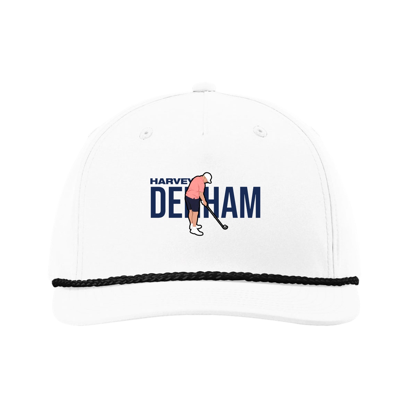 Five-Panel Classic Rope Cap — Player Name in White