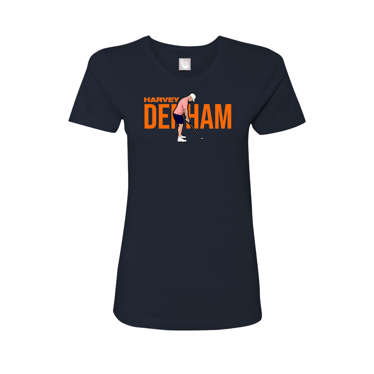 Fitted Women's Tee — Player Name in Navy