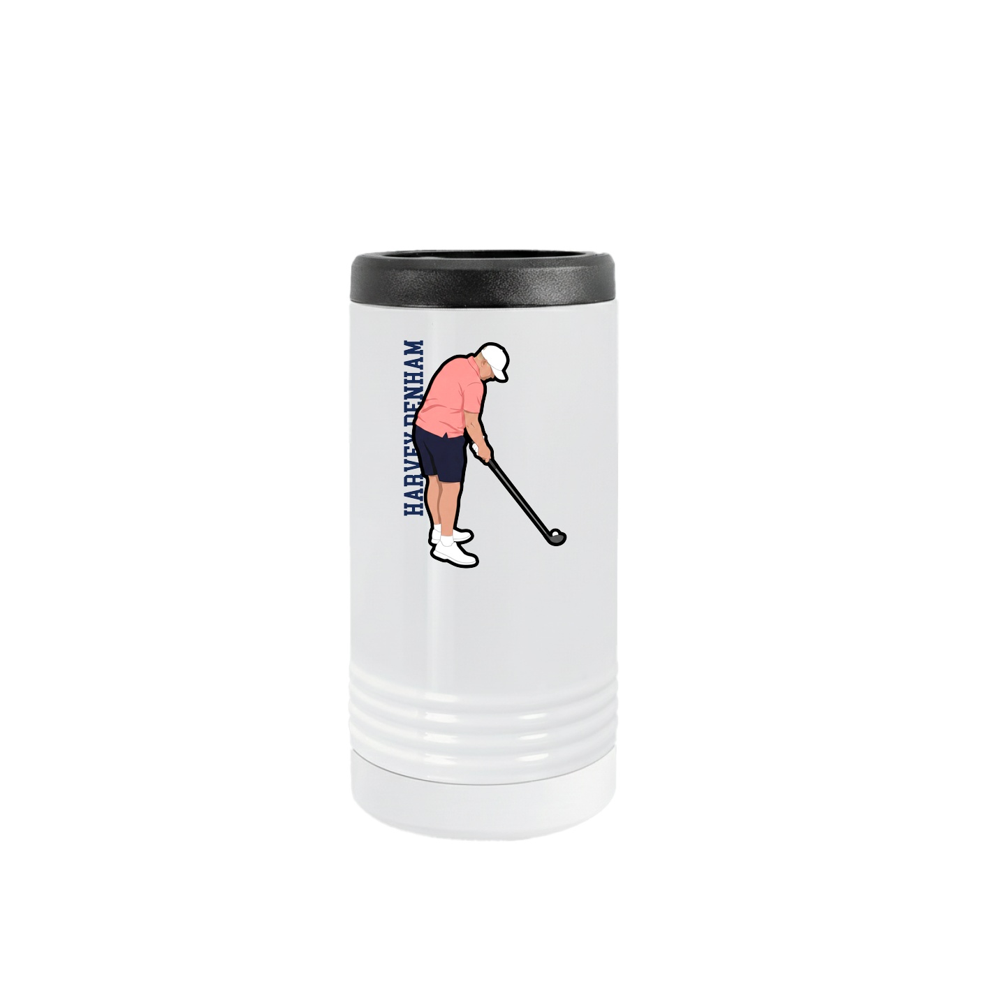 Slim Beverage Holder — Name Vertical in White