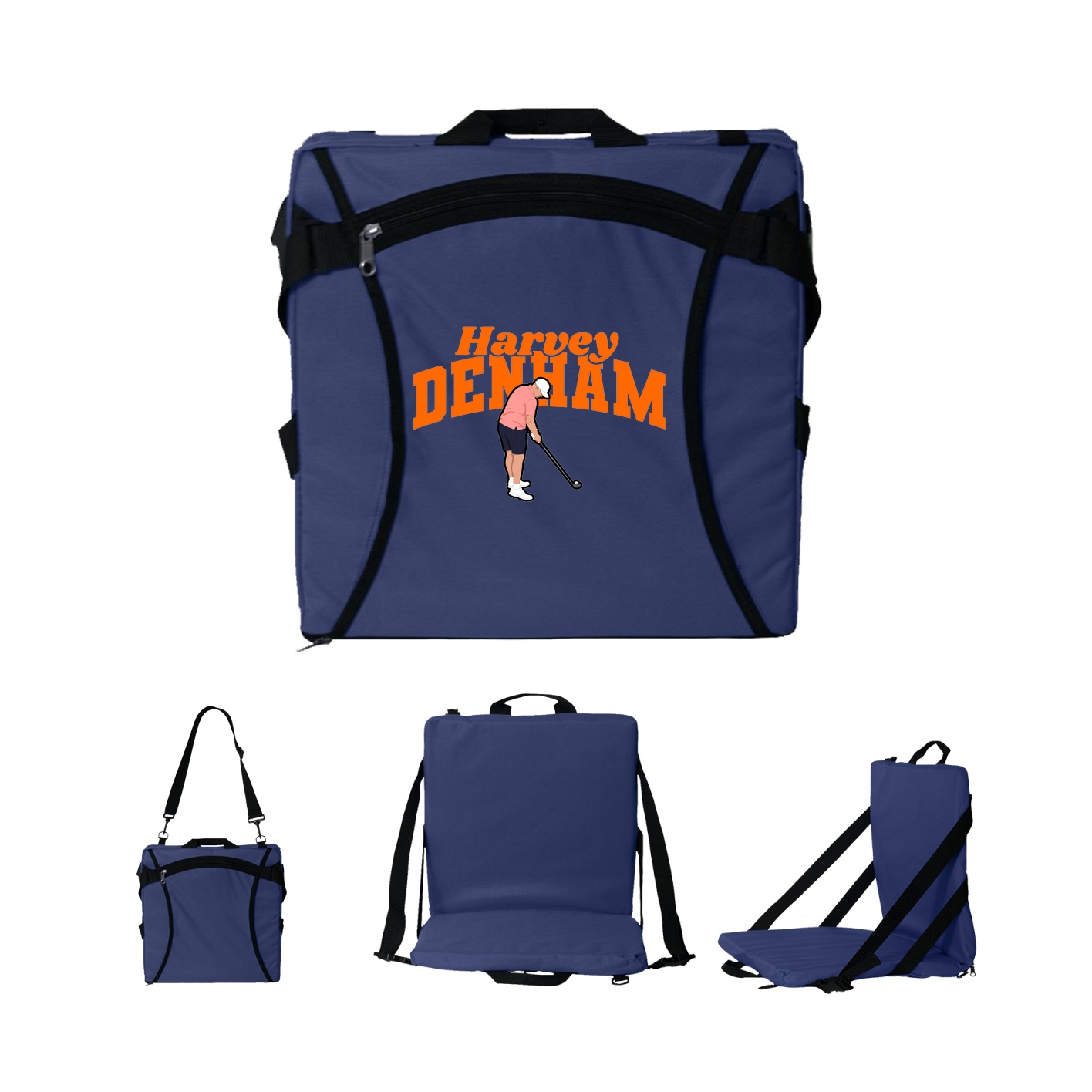 Folding Stadium Seat — Signature Arch in Navy