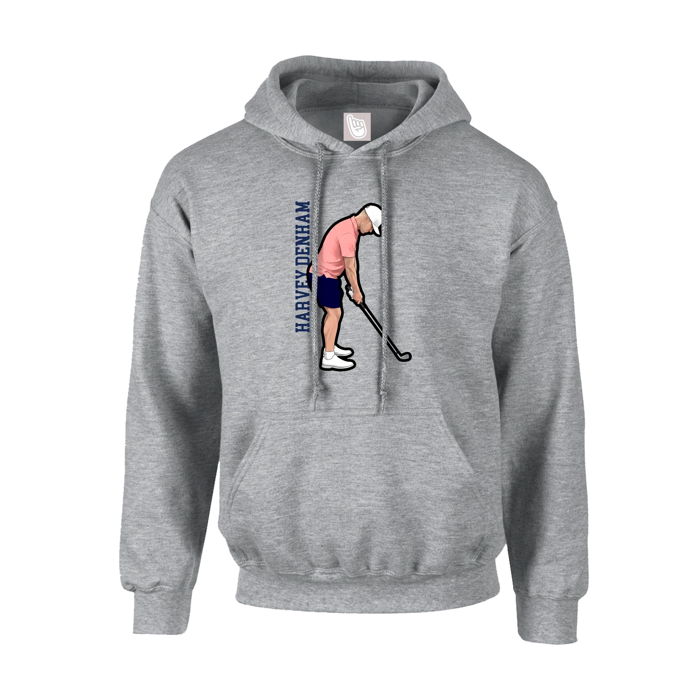 Hoodie — Name Vertical in Grey