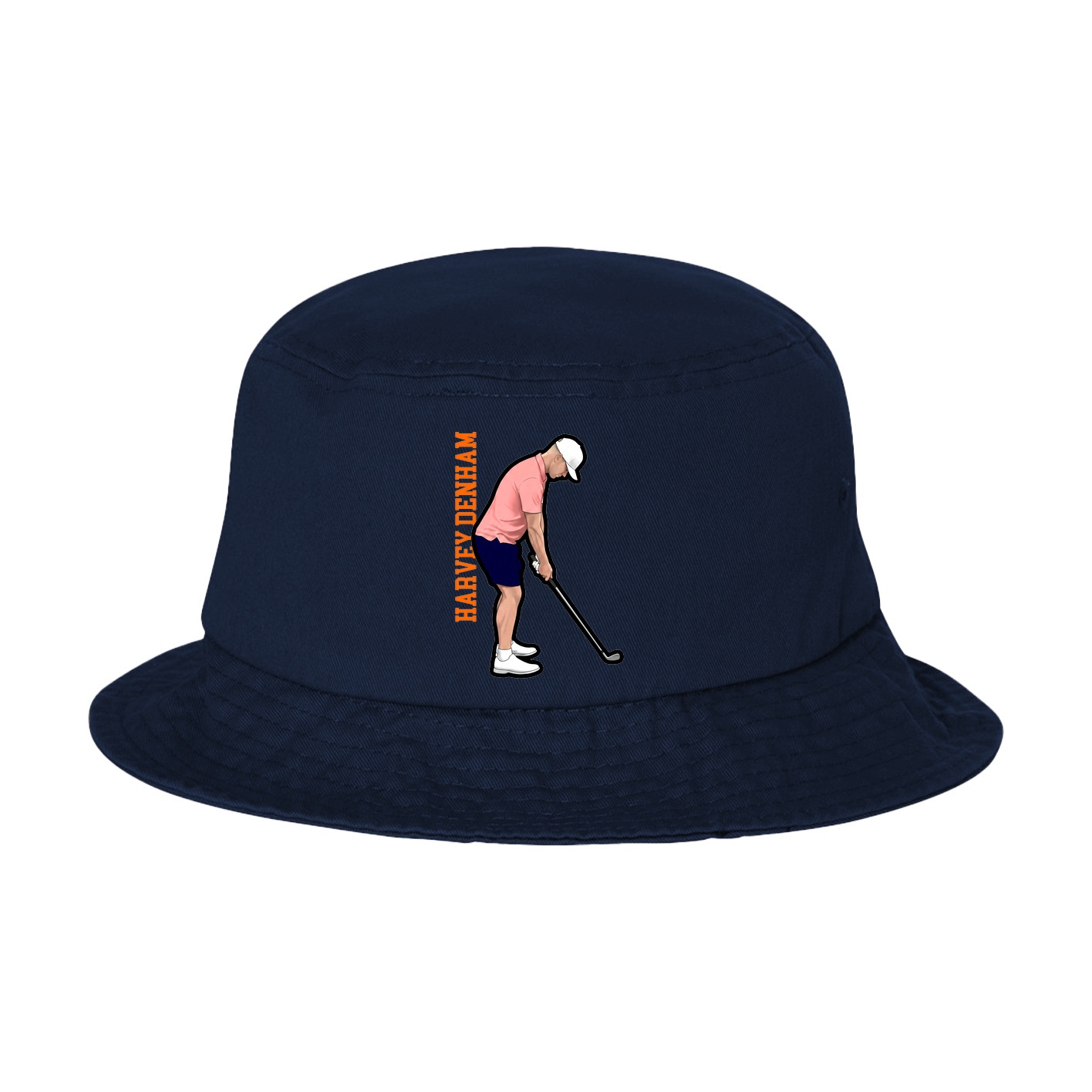 Bucket Cap — Name Vertical in Navy