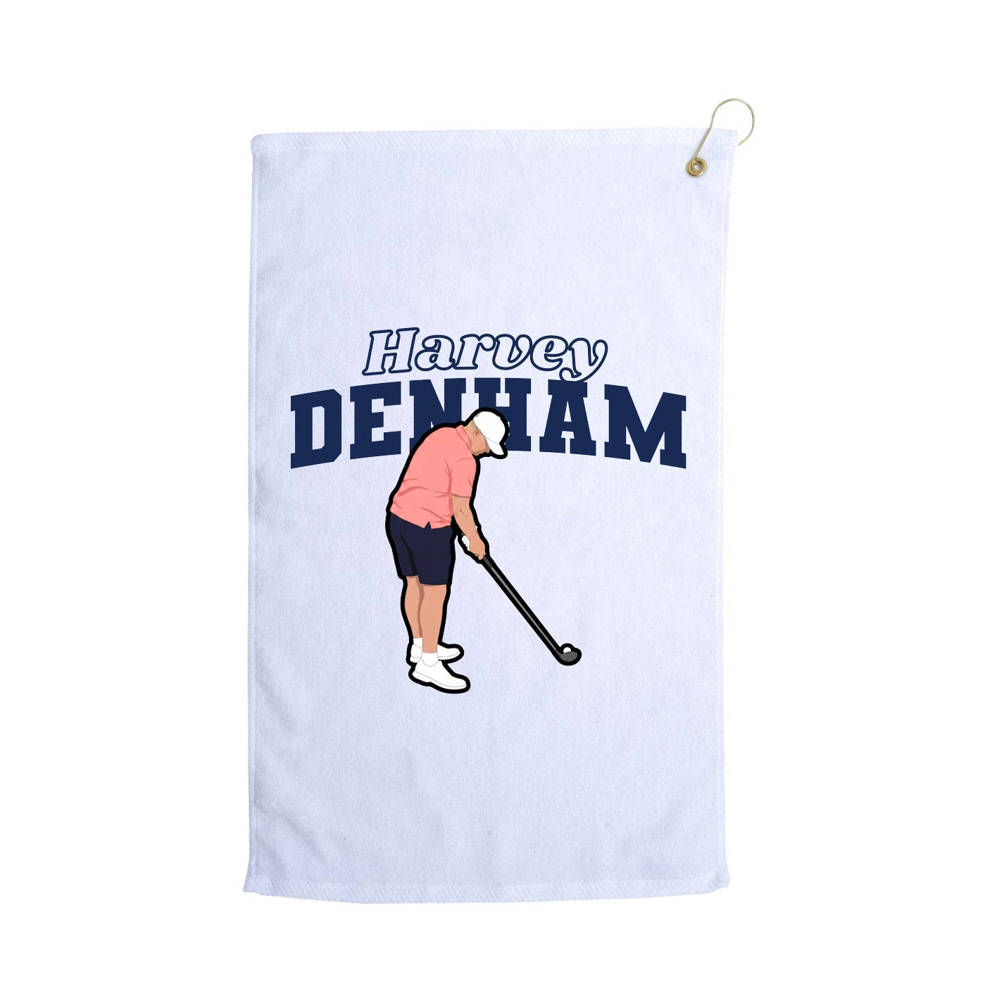 Golf Towel — Name Arch in White