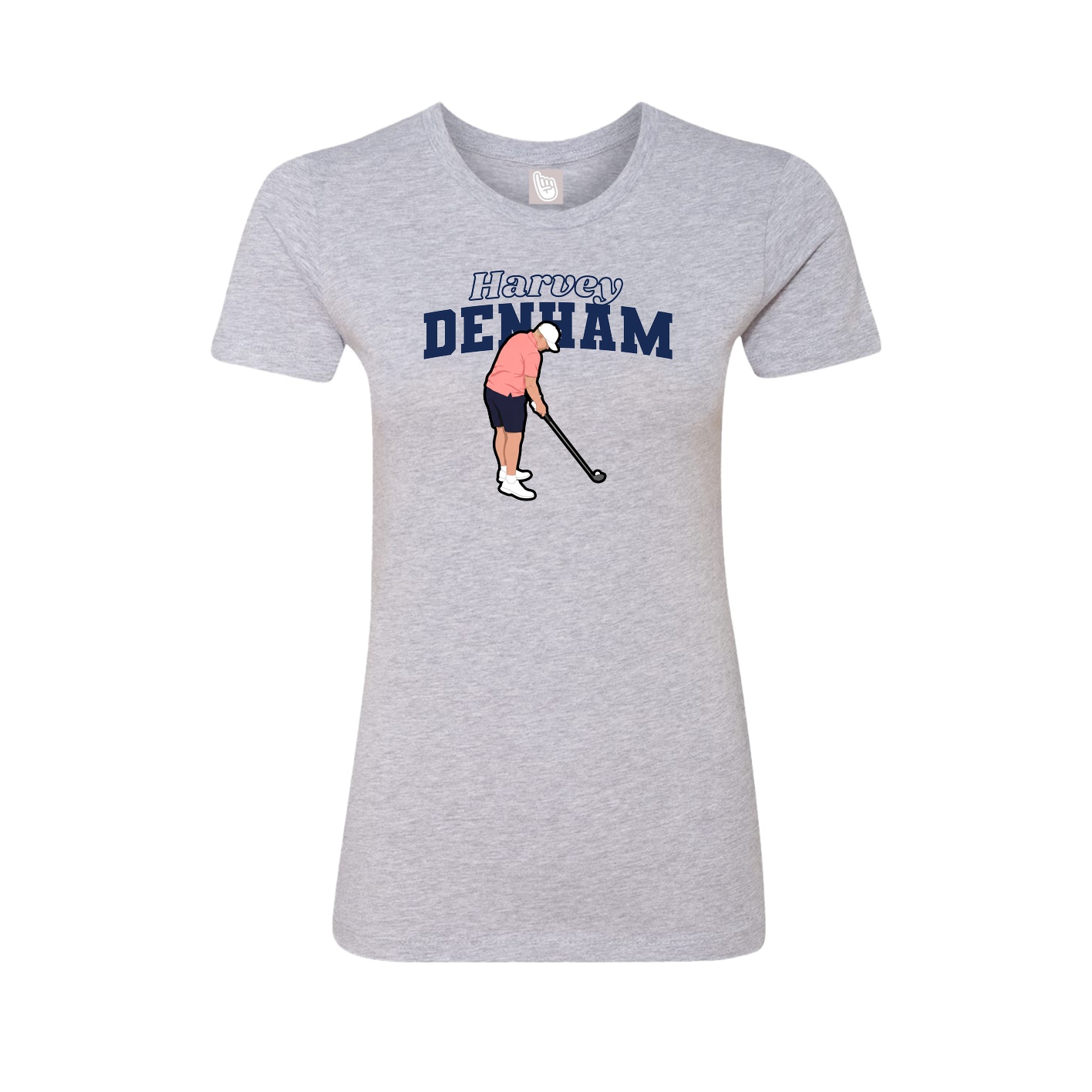 Fitted Women's Tee — Name Arch in Grey