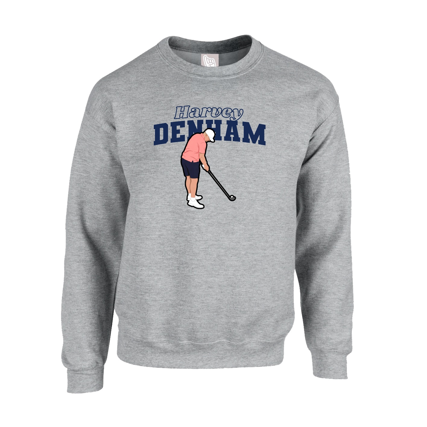 Fleece Crew — Name Arch in Grey