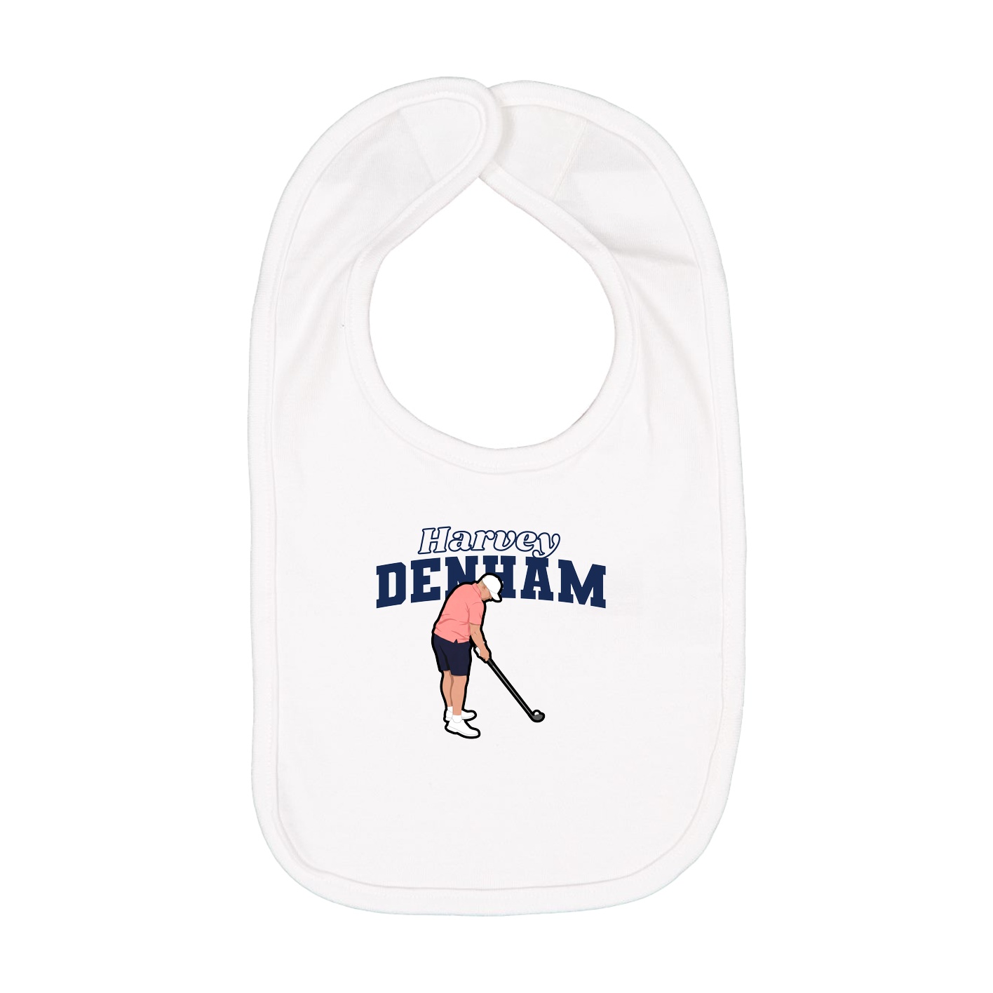 Infant Bib — Name Arch in White