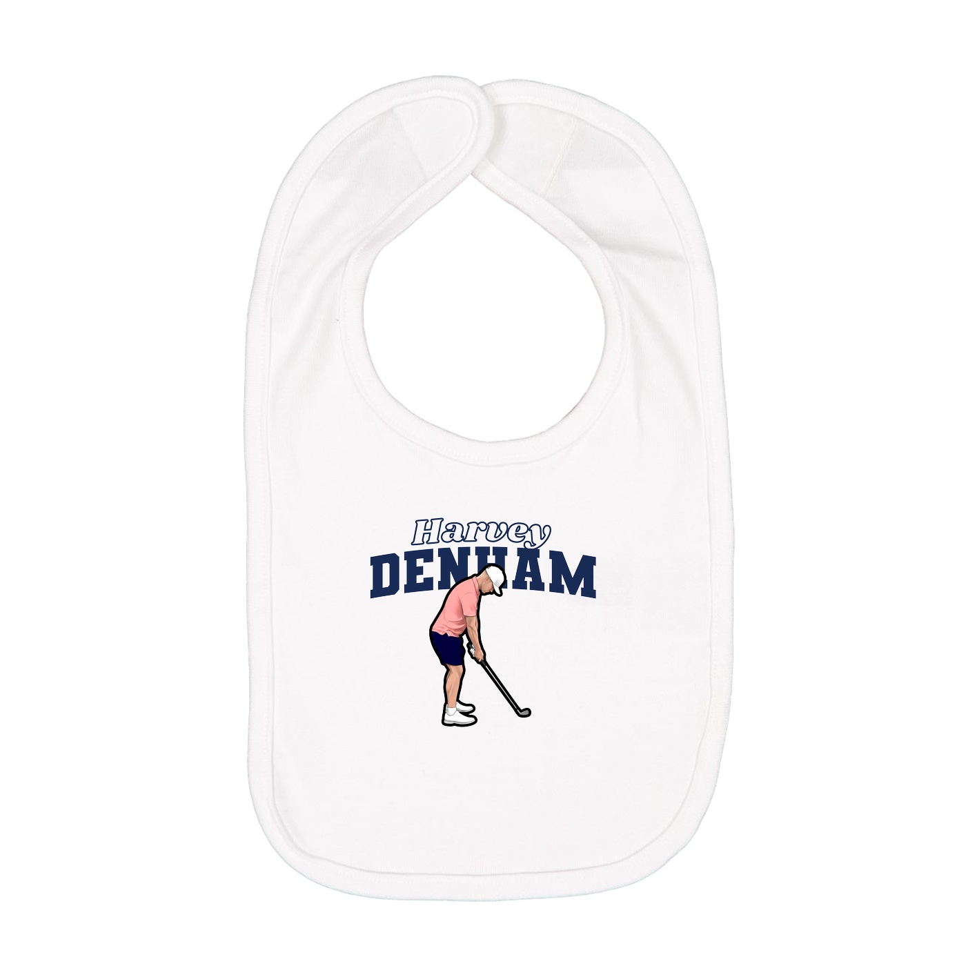Infant Bib — Name Arch in White
